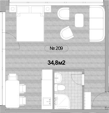 Планировка 34.8 м²