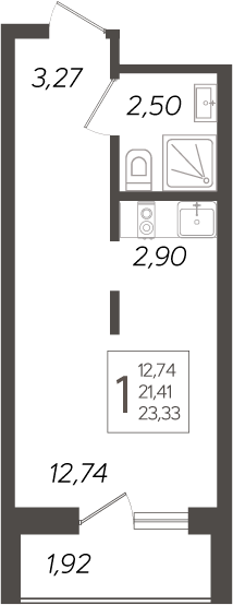 Планировка 21.41 м²