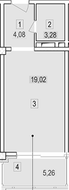 Планировка 26.34 м²