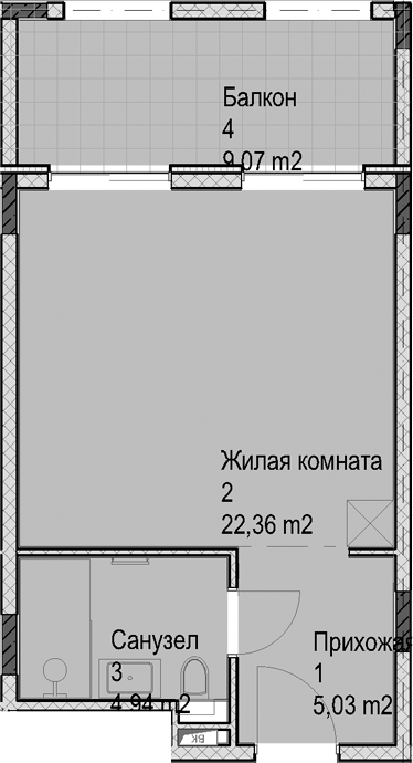 Планировка 32.33 м²