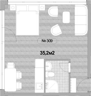 Планировка 35.2 м²