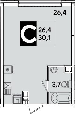 Продается 1-комн. квартира, 30.1 м²