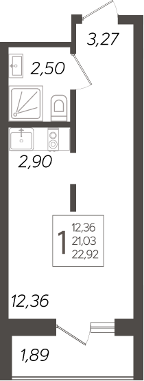 Планировка 21.03 м²
