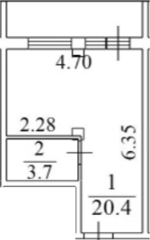 Планировка 30.3 м²