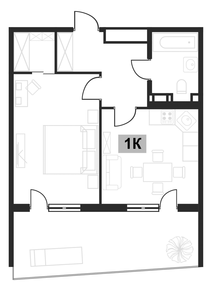 Продается 1-комн. квартира, 41.84 м²