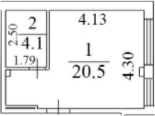 Планировка 30.9 м²