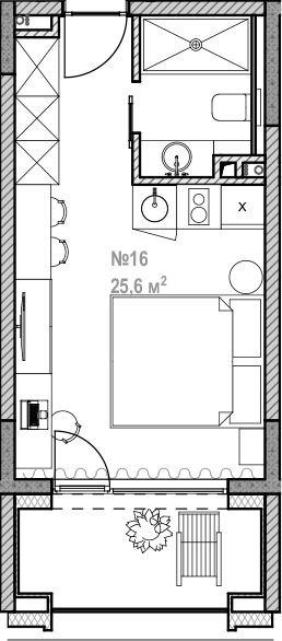 Планировка 25.6 м²