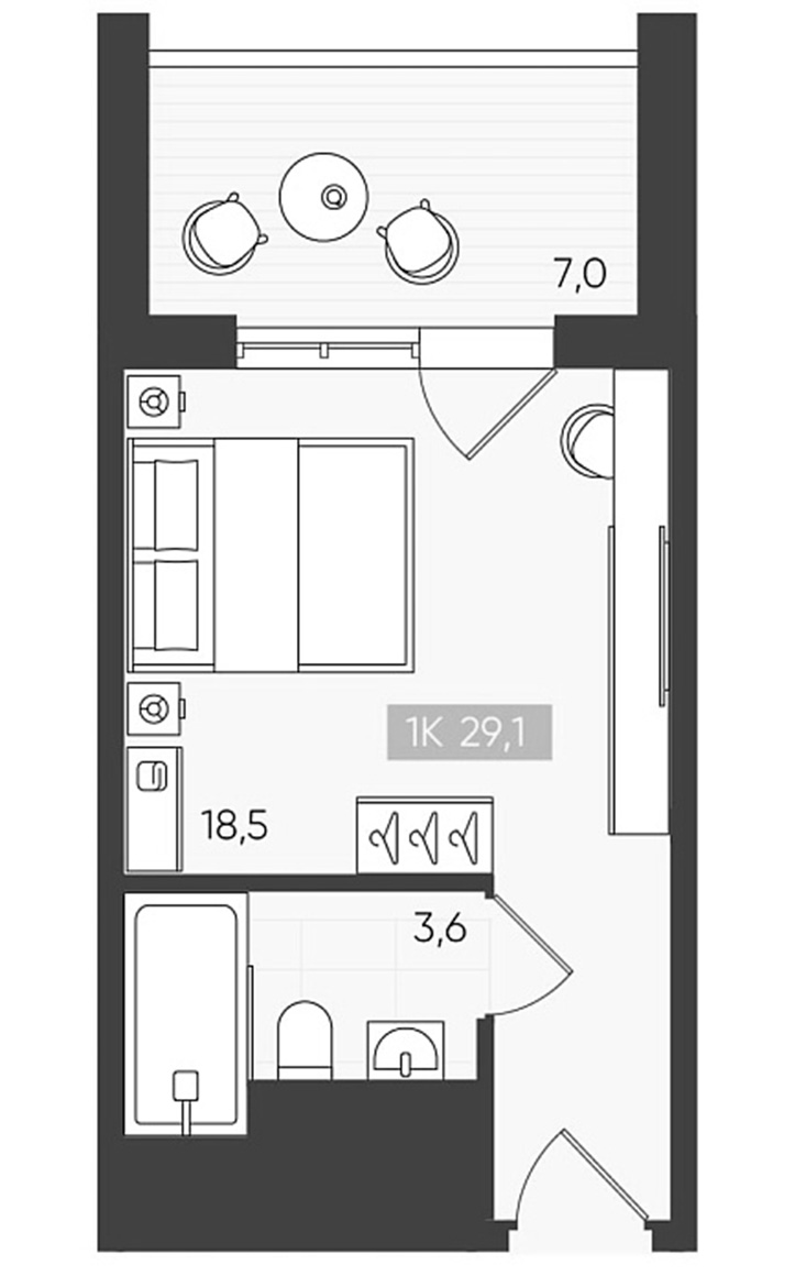 Планировка 22.1 м²