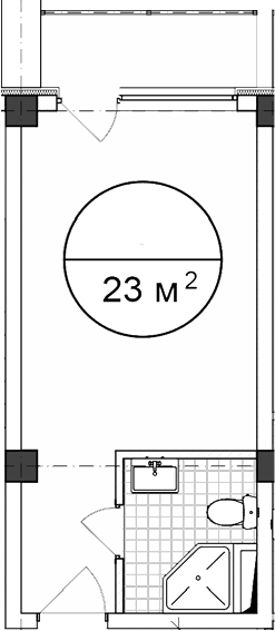 Планировка 23 м²