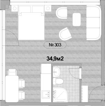 Планировка 34.9 м²