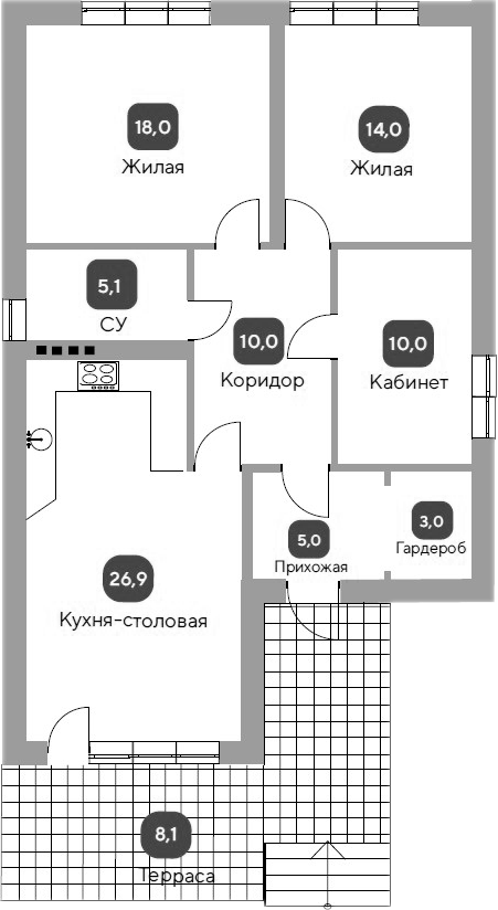 Планировка 92 м²