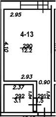 Планировка 16.8 м²