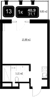 Планировка 31.1 м²