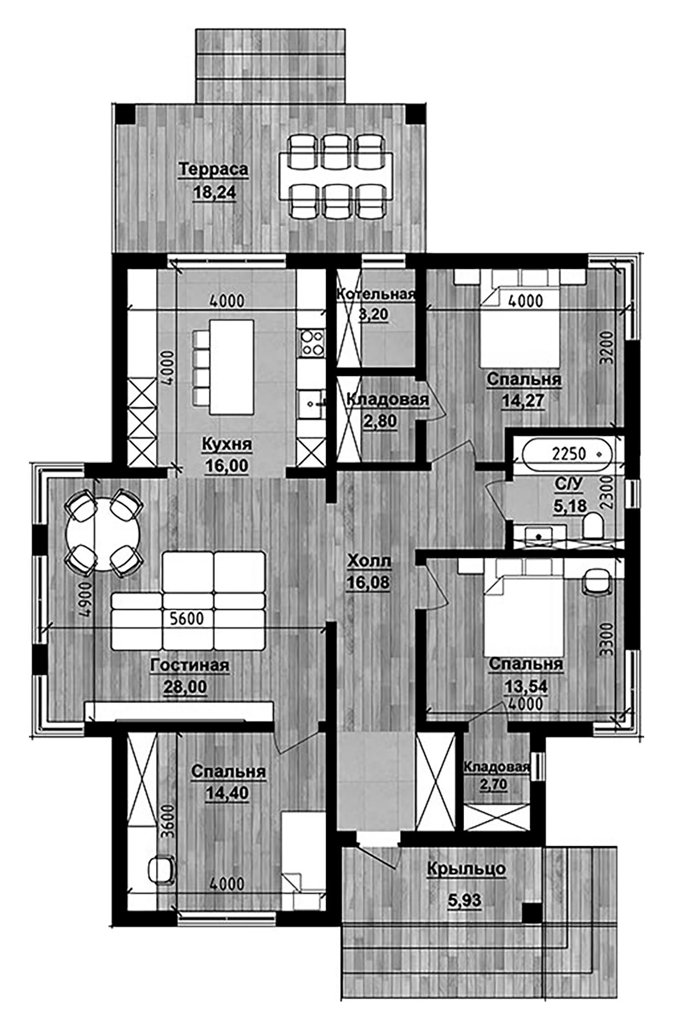 Планировка 121.76 м²