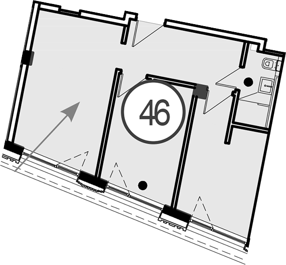 Продается 1-комн. квартира, 46 м²