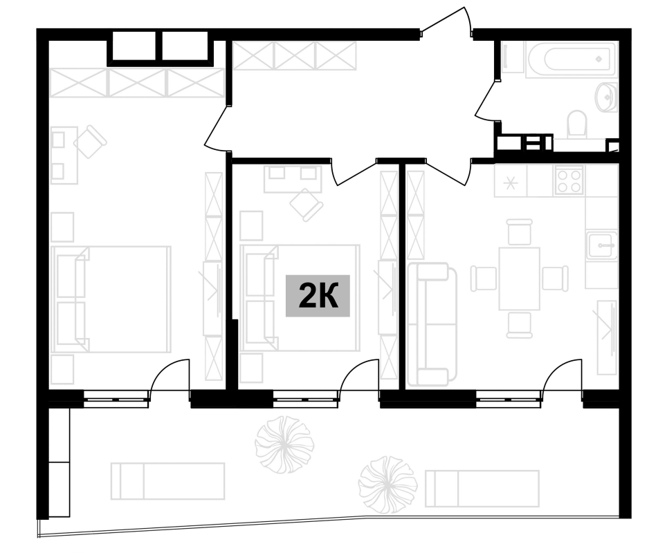 Продается 2-комн. квартира, 64.04 м²
