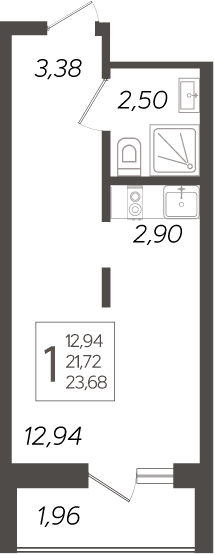 Планировка 21.72 м²