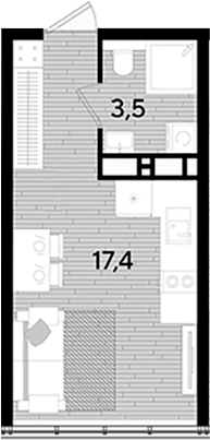 Планировка 20.9 м²