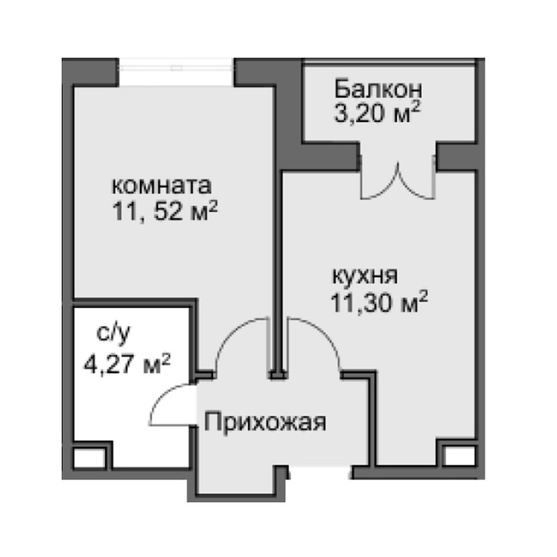 1-комн. · 28.69 м²