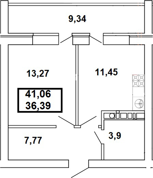 1-комн. · 36.39 м²