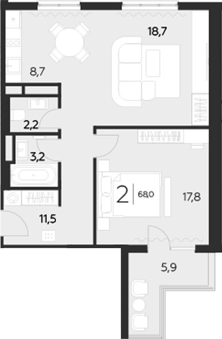 Планировка 62 м²