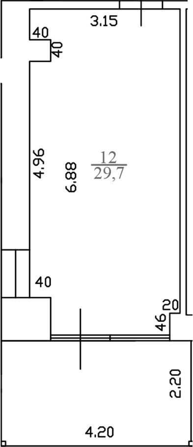 Планировка 29.7 м²