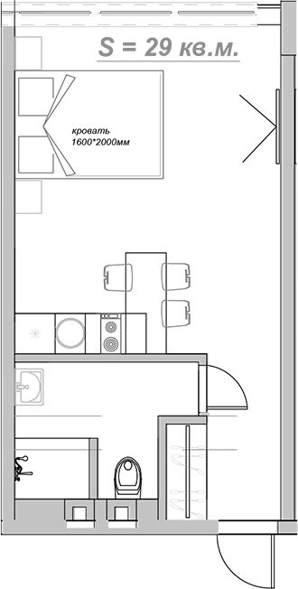 Планировка 30.1 м²