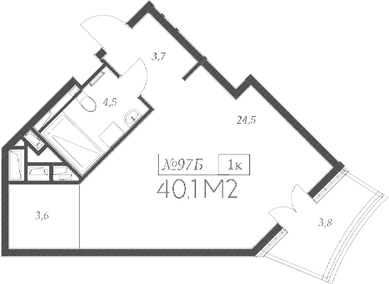 Планировка 36.3 м²