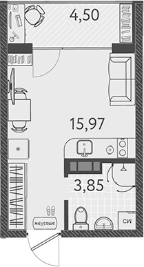 Планировка 19.82 м²
