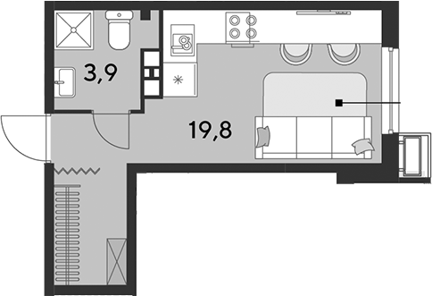 Планировка 23.7 м²