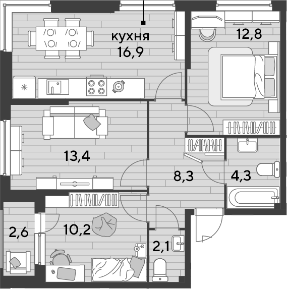 Продается 3-комн. квартира, 68 м²