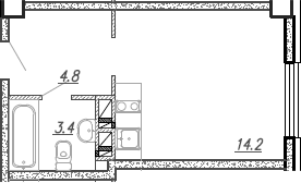 Планировка 22.4 м²