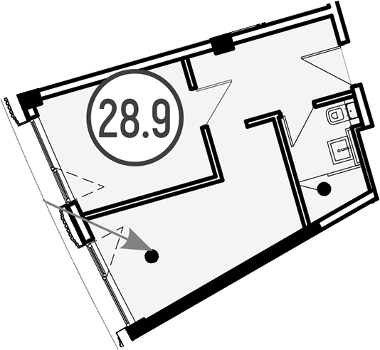 Планировка 28.9 м²