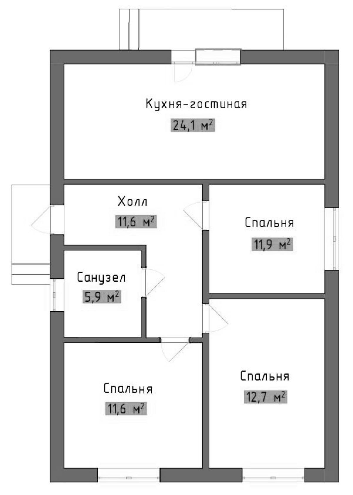 Планировка 83 м²