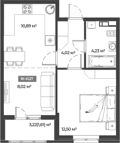 Продается 1-комн. квартира, 39.66 м²