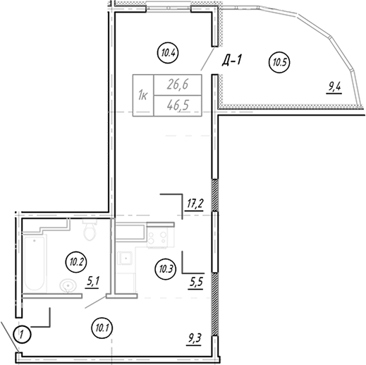 Планировка 37.1 м²