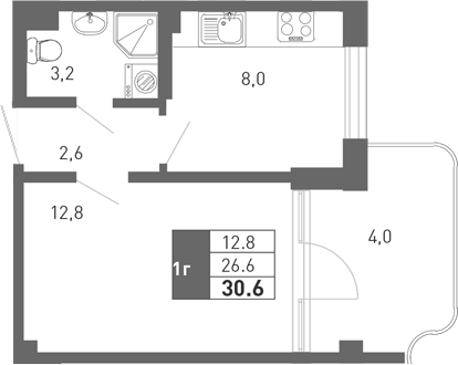 Планировка 25.2 м²