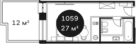 Планировка 27.31 м²