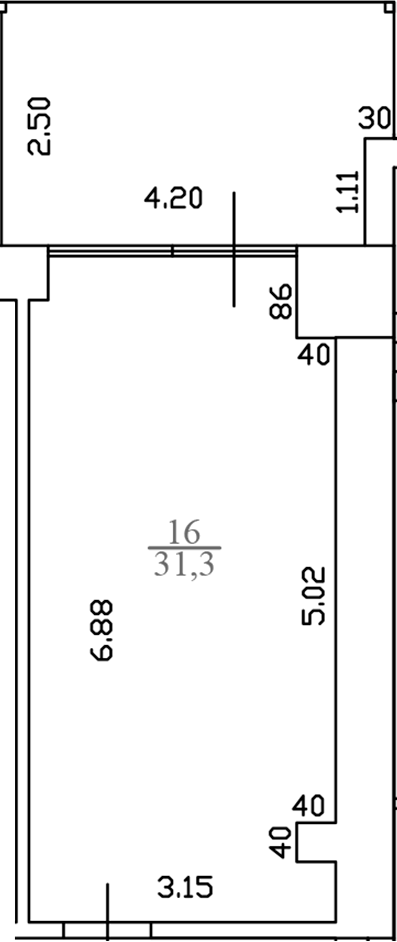 Планировка 31.3 м²
