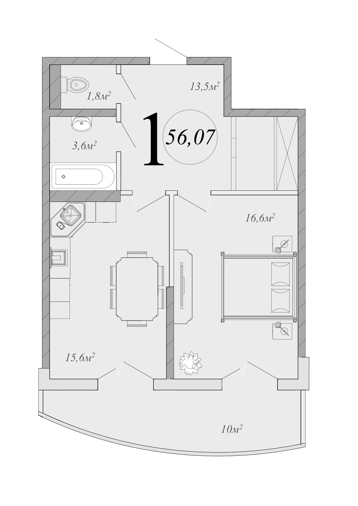 2-комн. · 51.07 м²