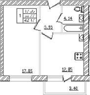 1-комн. · 36.39 м²