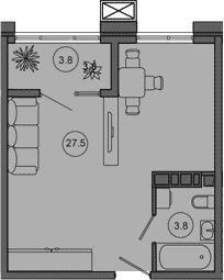 Студия · 31.3 м²
