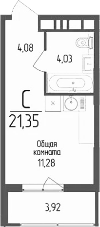 Планировка 19.39 м²