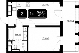 Планировка 41 м²