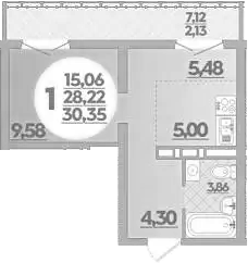 Планировка 28.22 м²