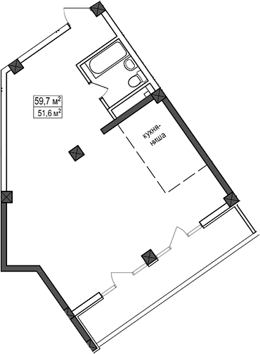 Планировка 51.6 м²