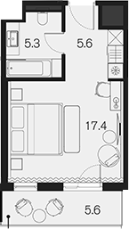 Планировка 28.3 м²