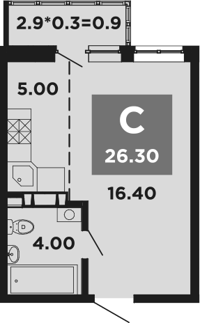 Продается 1-комн. квартира, 25.4 м²