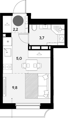 Планировка 20.7 м²