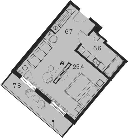 Планировка 38.7 м²